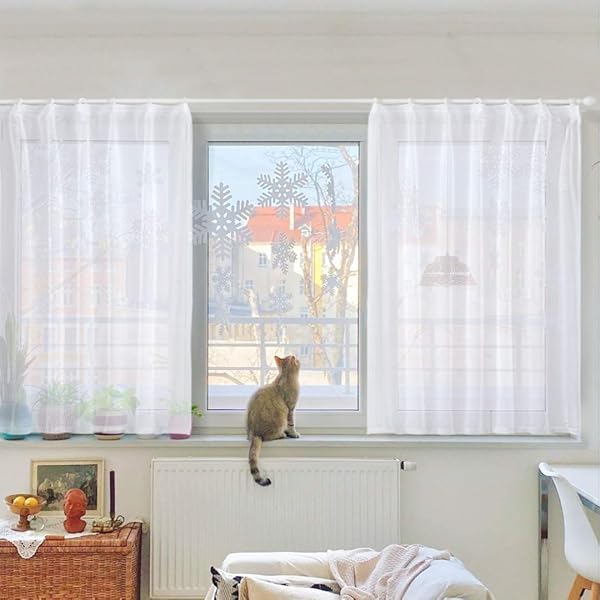 Topfinel レースカーテン UVカット 無地 幅150x丈130cm 1枚り ホワイト （全7サイズ5色）