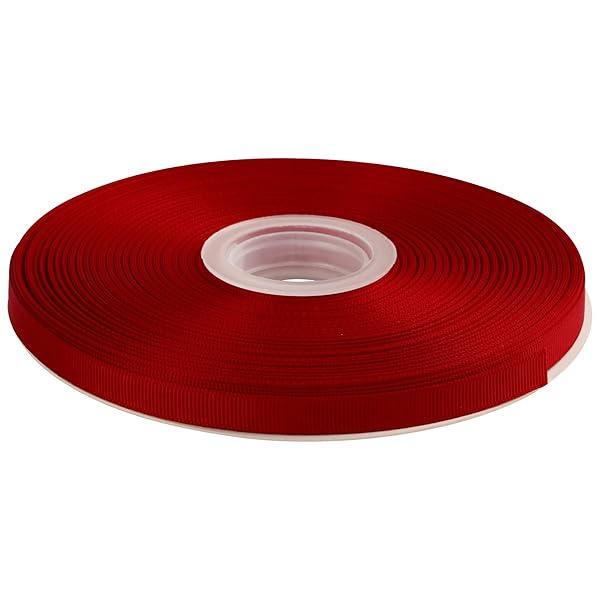 AVANAVA 幅9mm ポリエステル グログラン リボン 縦長45m #260.レッド