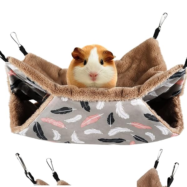 MUYYIKA 小さな ペット ぶら下がっている 2段ベッド 暖かい ハンモック ベッド ケージ 付属品 オウムフクロモモンガフェレットリスハムスターラットのために眠っている寝具の隠れ家