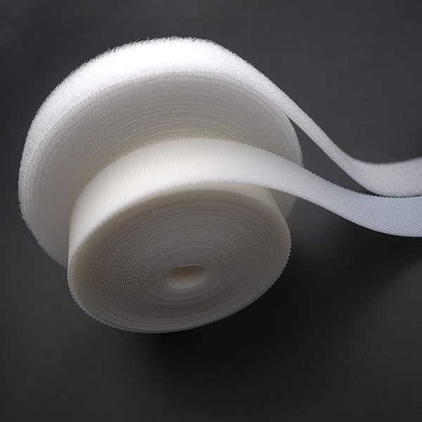 sempiterno 極薄 柔らかい ドール 面ファスナー 幅約10mm長さ約5m 縫製用 裁縫 細幅 ベルクロ 強力 多用途 縫製タイプ 裏粘着剤なし 人形用 ドール服の材料 裁縫用 DIY靴服飾部品 (幅10mm,ナチュラルホワイト)