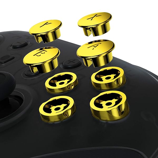 eXtremeRate Switch Proコントローラーに対応用の交換可能ABXYボタン、NS Proコントローラーに対応用DIY交換用ABXY-コントローラーは含まれていません【ゴールドクローム】