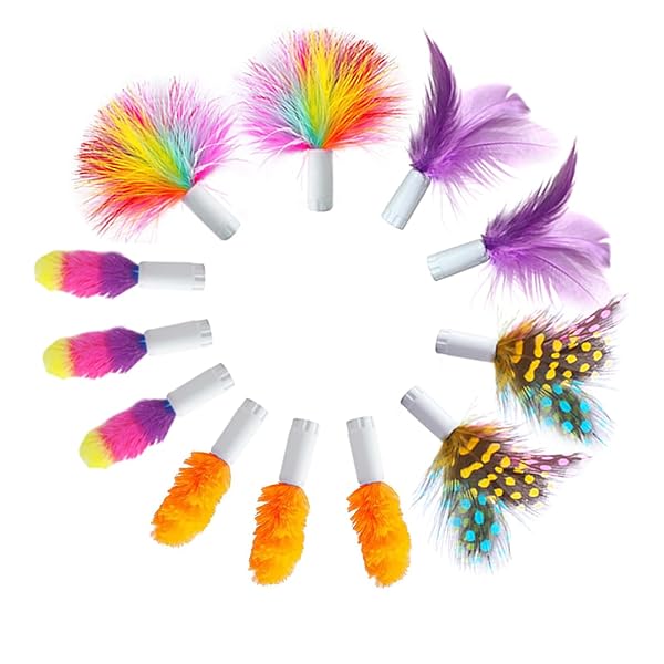 ORSDA 2in1猫おもちゃ 交換用羽根 12本 人工羽根