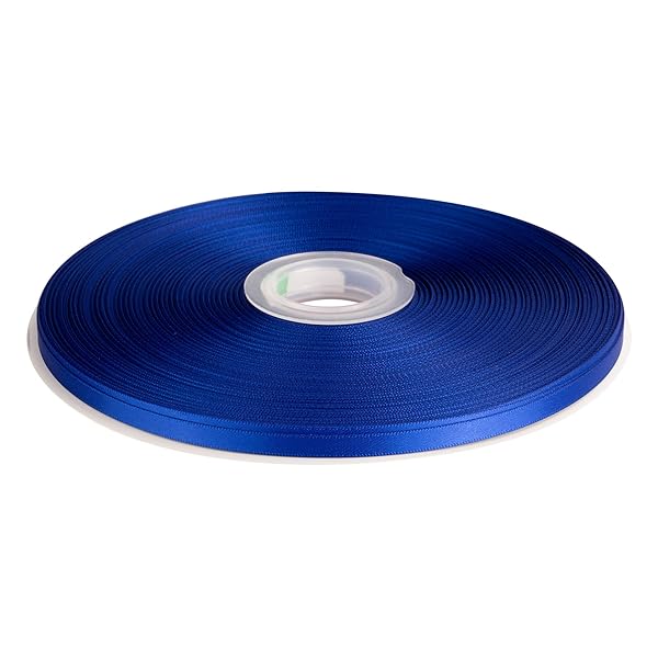 【TEKDEERE】両面サテンリボン 幅6mm 長さ91M 髪飾りのDIY 装飾素材 花束 ギフト ラッピング -コバルト