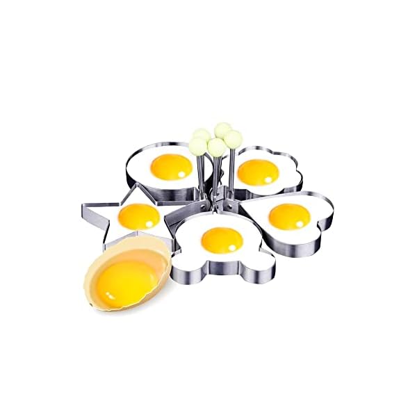 卵リング 目玉焼きリング 5個セットエッグモールド 目玉焼き型 調理 製菓道具 フライパン用 キャラ弁当..