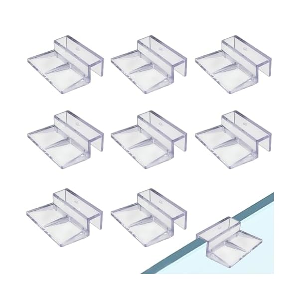 サムコス 水槽 蓋受け 6mm 透明 アクリル 水槽 ガラス蓋受け 滑り止め 耐久 水槽 蓋 クリップ 水槽用品 (8個セット)