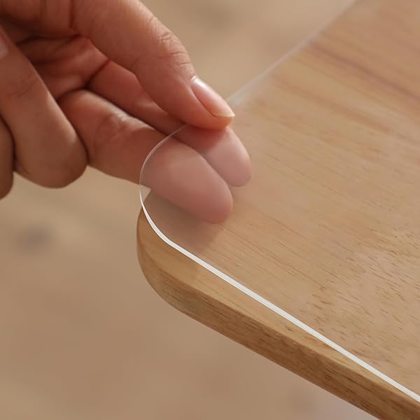 Yiwbj テーブルクロス 透明 60x120cm 厚さ2mm PVC製 テーブルマット 長方形 デスクマット 無臭 ビニール 矩形 テーブルカバー 防水 汚れ防止 撥水加工 (透明 2mm, 60*120cm)