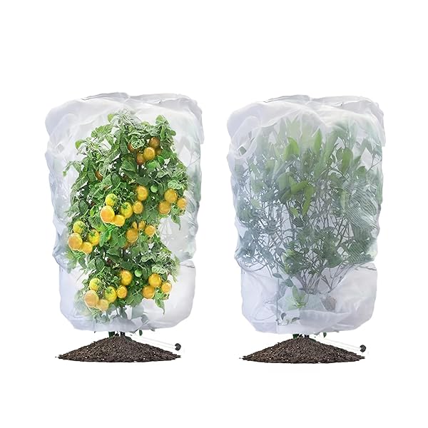 LIANHATA 防虫ネット 2個セット 植物保護カバー メッシュ巾着式 防鳥ネット 虫よけ...
