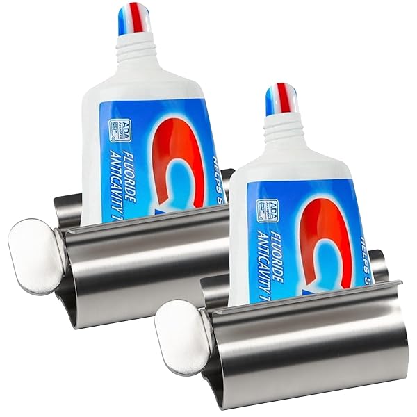 DARENYI チューブ絞り器 2個セット歯磨き粉スタンド ステンレス製 チューブ絞り 手動回転練り チューブスクイーザー 軟膏/洗顔料/歯磨き粉絞り器 (シルバー)