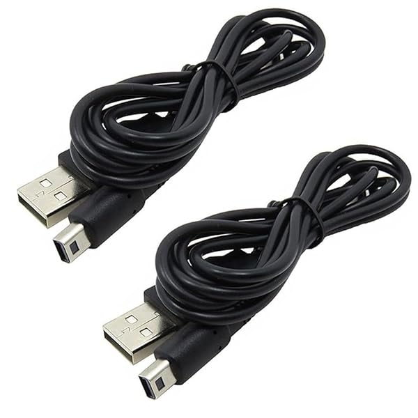 MINBOOT 3DS 充電器 USB 充電ケーブル 【2本セット】 New3DS/ New3DSLL /3DS /3DSLL/ i2DS /DSi/DSiLL/2DS兼用 1.2M 黒