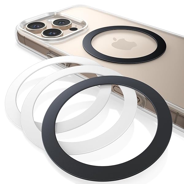 【4個入り・黒白】 Lamicall マグセーフ シール magsafe シール 磁気増強 メタルリング マグセーフ リング MagSafe対応 スマホリング iphone 16e アイホン 薄型 携帯 iPhone 16 15 14 plus pr