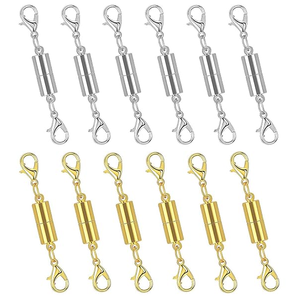 LIANHATA ネックレス 留め具 10個セット マグネット留め具 延長用金具 エンドパーツ ジュエリー用 磁気..