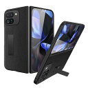 Miimall 対応Pixel 9 Pro Fold Case スタンド付き PU レザー 強化ガラスフイルム ヒンジ保護 スマホケース 軽量 耐衝撃 防塵 ピ...
