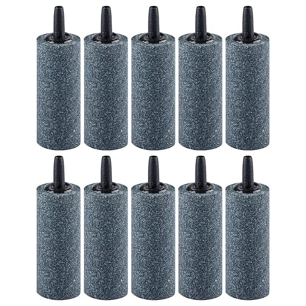 Pawflyアクアリウム空気石バブラー 5 cm 円柱バブル リリース ツール酸素ディフューザー空気ポンプ魚タンク バケット小さな池と DWC リザーバー、10 パック