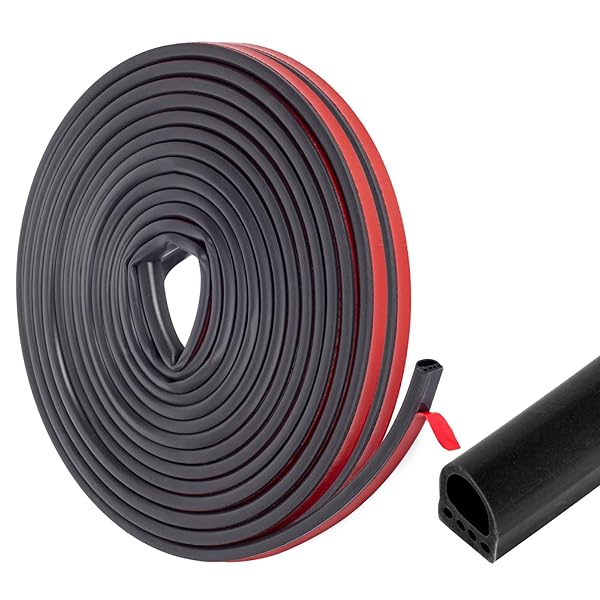 高密度シリコーンゴム素材 隙間テープ すきまテープ 隙間 室内ドアと窓を密封する 高い柔軟性シーリングストリップ 自己接着 気密 防音 防水 防風 保温 老化しにくい（14mm*12mm*6M、ブラック）