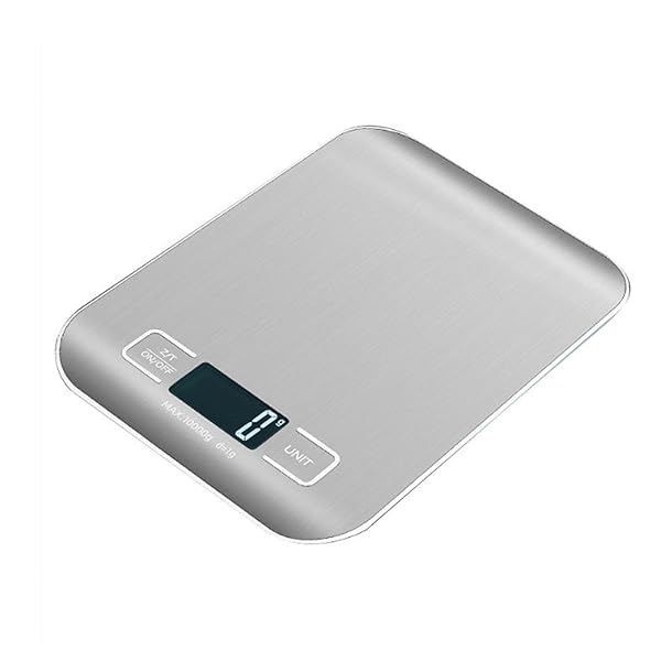 はかり デジタル キッチンスケール 1g単位 5kg ステンレス鋼 LCD ディスプレイ 電子 計量器 キッチン 測り 料理 調理 小型ペット 軽小物です 薄い 白シルバー