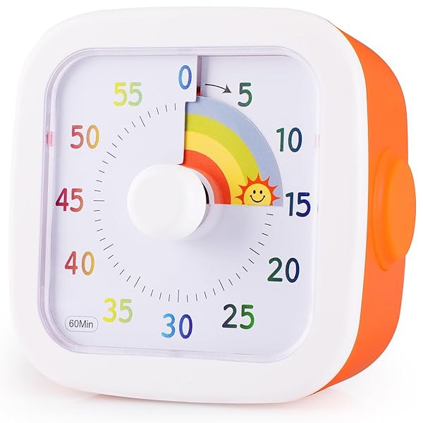 GeeRic ビジュアルタイマー 60分 勉強用デスクタイマー 教室 キッチン用 カウントダウンタイマー 子供..