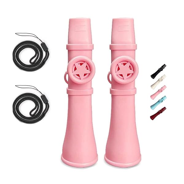 FUYUERO【2025年新モデル】カズー プロ仕様の音質 調整不要カズー - 日本語説明書付き 初心者から大人まで、すぐに楽しめる音楽玩具。ストラップ付き・洗えて衛生的、ギター/ピアノとの相性も マルチカラー (ピンク-2個)