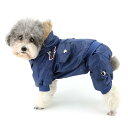 ZUNEA 犬服 秋冬 つなぎ パーカー あたたかい 防寒 ロンパース コート フード付き USA空軍 小型犬 おしゃれ ダウン ジャケット 防水 防風 フリース ペット 猫服 ドッグウェア 雪対策 お散歩 ブルー S