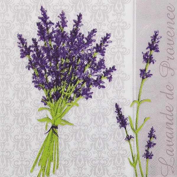 Zelten 結婚式・ディナー・ティーパーティー用カラーペーパーナプキン 20枚入り シャビーシックデザイン, ラベンダー