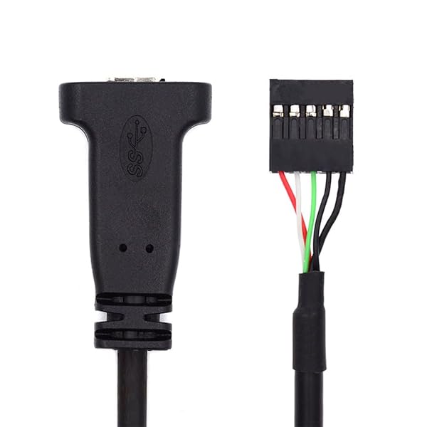xiwai シングルポート USB 3.1 Type C USB-C メス - USB 2.0 マザーボード 9ピン 10ピン ヘッダーケーブル ブラケット付き 20cm