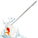 ステンレス魚網 魚網 伸縮 エビネット 伸縮式ステンレスハンドル丸型メッシュ 13~39cmまで長さ調節可能 3D ステレオ 調節可能 魚 ネット の魚やエビのネットに適しており、使いやすく清潔です(4)