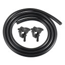 ACROPIX フロントガラスワイパーウォッシャーノズルスプレージェット Jeepに対応 Wranglerに対応 2002-2012 水道管付き 番号551-56728AB/551-56728AA ブラック 3個(2)
