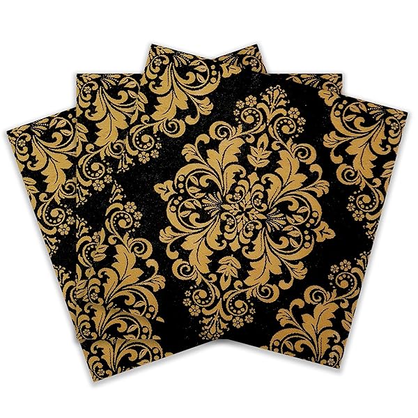 Zelten 色紙パーティーナプキン 20枚 シャビーシック 結婚式 インナー ティーパーティー デコパージュ, Retro Black