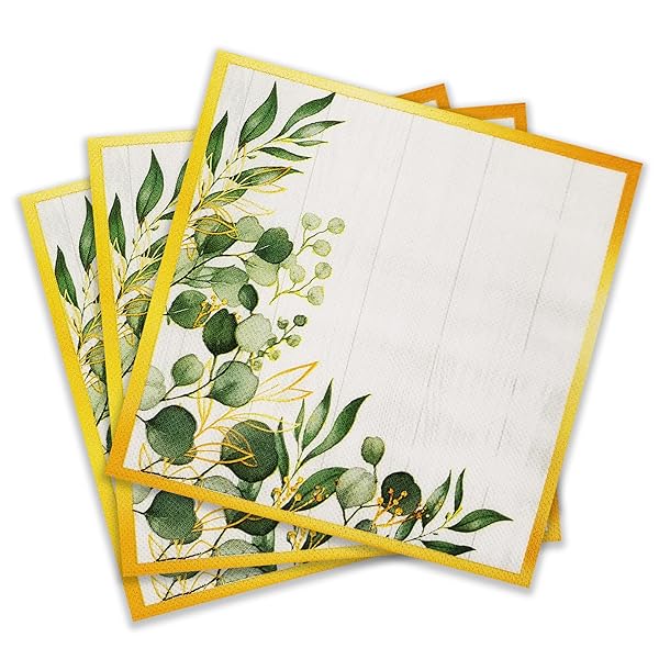 Zelten 色紙パーティーナプキン 20枚 シャビーシック 結婚式 インナー ティーパーティー デコパージュ, Green Leaves