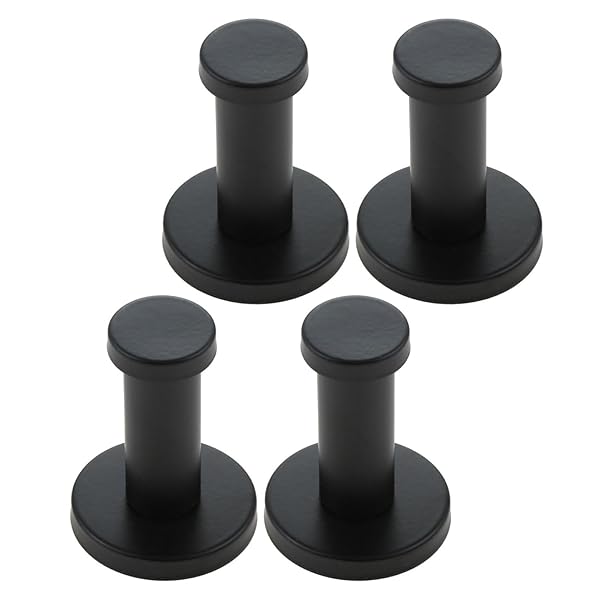 ステンレス 壁掛け フック ウォールフック Mgoodoo 壁掛けフック ハンガー 収納 ネジ付き 帽子掛け コート掛け (40*55mm ブラック 4個)