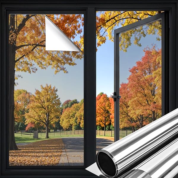 DUOFIRE 窓 断熱シートマジックミラー フィルム UVカット 窓遮熱シート 窓ガラス目隠しフィルム 遮熱遮..