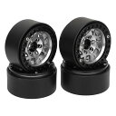 1.9インチ ビードロックホイールリム RCホイールリムセット 再利用可能 ユニバーサル 4本 頑丈 Redcat GEN8用 (銀)
