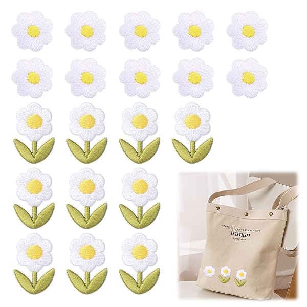 Doyime ワッペン アイロン アップリケ 花【20枚セット】ミニワッペン アイロン刺繍ワッペン 女の子 子..