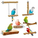 YFFSFDC 6点セット インコ とまり木 スタンド ケージ に取り付け ケージステージ 踏み台 小動物 おもちゃ オウム 文鳥 スパイラルパーチ ハムスター...