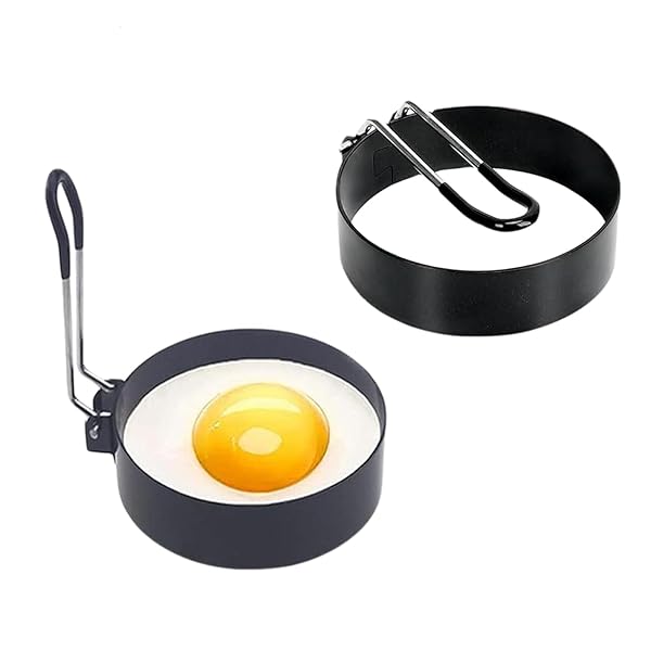 DFsucces 目玉焼き 型 2個セット 金型 くっつかない ステンレス製 柄手付き お菓子作り 手作り DIY お手入れ簡単 愛の朝食を楽しみ簡単使い 収納便利 可愛い 調理道具