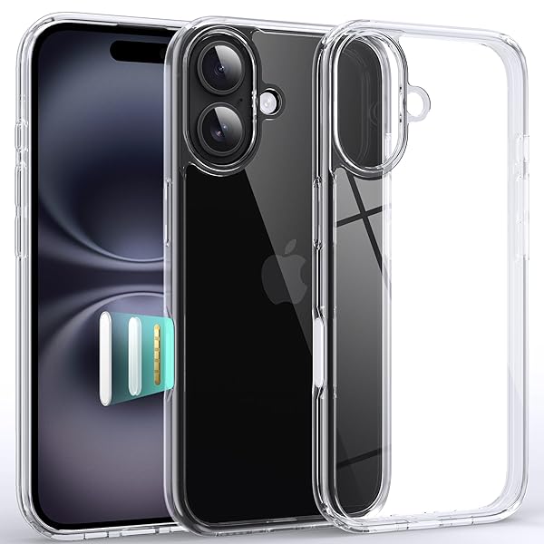 楽天ピオマーケットSupdeal iPhone 16 用耐衝撃透明ケース 米軍MIL規格 SGS認証 黄ばみ防止 ワイヤレス充電対応 ストラップホール付き 耐久性 クリアで透明なハード背面パネル ソフトシリコンエッジ アイフォン16 スマートフォン保護カバー 6.1イ