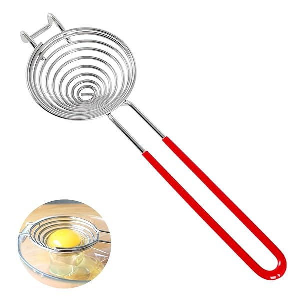 エッグセパレーター 卵黄卵白分離器 食品級ステンレス製 ロングハンドル 黄身取り器 キッチン便利グッ..