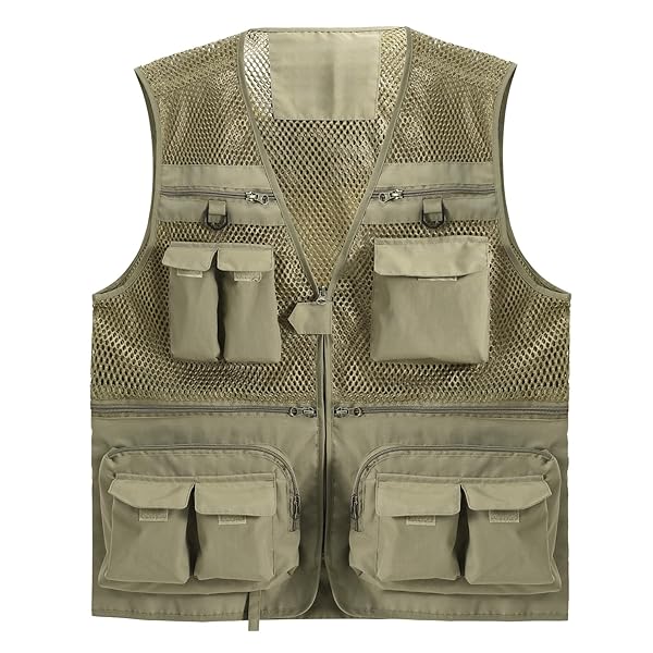 [AOWOFS] フィッシングベスト メッシュベスト メンズ アウトドアベスト ポケット多い 秋 軽量 通気 速乾 多機能 お釣り 撮影 山歩き 射撃 登山服 大きいサイズ ミリタリー 作業着
