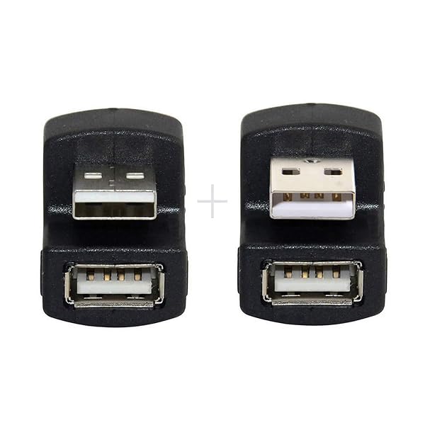 xiwai 1セットアップ & ダウンアングル USB 2.0 アダプター A オス - メス 延長 180度 ブラック