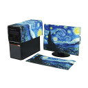 HIGHAWKモニターカバー セット PCカバー ディスプレイ キーボードカバー 防塵 保護 液晶 可愛い(星空 23-24インチ)(2)