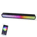 サウンドリアクティブLEDライトバー、USB電源 アンビエントライト32ビットRGBカラフルサウンドコントロールミュージックリズムダイナミックディスプレイストリップライト、車、デスクトップ、DJスタジオ、ゲームルームの装飾用の音声に敏感な音楽レベルラ