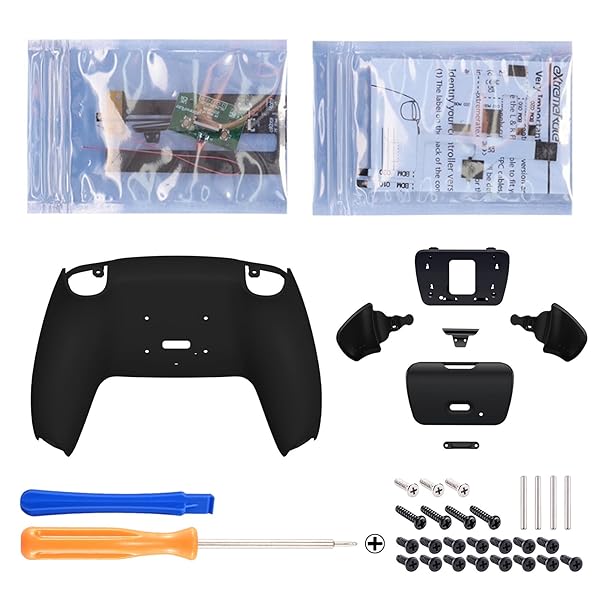 eXtremeRate ps5コントローラーBDM-010&BDM-020に対応用プログラムできる背面パドルプラスティック製ライズリマップキット、純色のps5コントローラーに対応用アップグレードボードと再設計されたバックケース＆背面ボタンアタッチメン