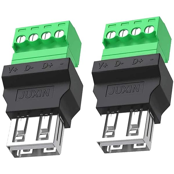 PENGLIN 2個 USB 2.0タイプAメス-4ピン ネジ留め式端子台 USBコネクター メス端子 typeAコネクタ USB Aソケット 端子台付 変換アダプタ