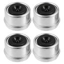 ACROPIX トレーラー車軸ホイールダストキャップカップ トレーラーベアリングダストキャップ トレーラーホイールハブ用 5cm シルバートーン 4個(2)
