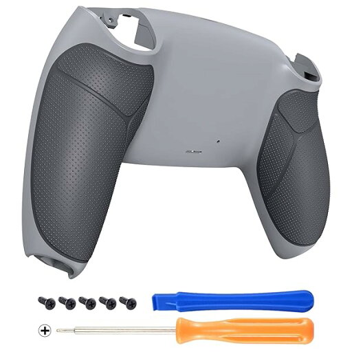 eXtremeRate ps5コントローラー用ラバライズドグリップカスタムバックハウジングボトムシェル、ps5コントローラー対応交換用バックシェルカバー【灰白&クラシックグレー】 eXtremeRate ps5コントローラー用ラバライズドグリップカスタムバックハウジングボトムシェル、ps5コントローラー対応交換用バックシェルカバー【灰白&クラシックグレー】