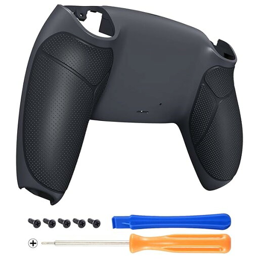 eXtremeRate ps5コントローラー用ラバライズドグリップカスタムバックハウジングボトムシェル、ps5コントローラー対応交換用バックシェルカバー【クラシックグレー&ダークグレー】 eXtremeRate ps5コントローラー用ラバライズドグリップカスタムバックハウジングボトムシェル、ps5コントローラー対応交換用バックシェルカバー【クラシックグレー&ダークグレー】
