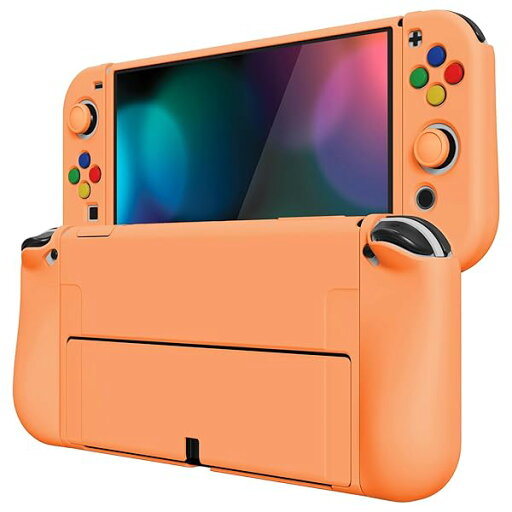 PlayVital ZealProtect Nintendo Switch有機elに対応用ソフト保護シェル、Switch OLEDに対応用フレキシプロテクタージョイコングリップカバーサムグリップキャップとABXY方向ボタンキャップ付き【アプリコット】 PlayVital ZealProtect Nintendo Switch有機elに対応用ソフト保護シェル、Switch OLEDに対応用フレキシプロテクタージョイコングリップカバーサムグリップキャップとABXY方向ボタンキャップ付き【アプリコット】