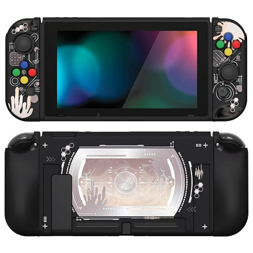 PlayVital ZealProtect Nintendo Switchに対応用ソフト保護シェル、switchに対応用フレキシブル保護カバーシェル、スクリーン保護フィルム&サムグリップキャップカバー&ABXY方向ボタンキャップ付き【シルバースプラッ PlayVital ZealProtect Nintendo Switchに対応用ソフト保護シェル、switchに対応用フレキシブル保護カバーシェル、スクリーン保護フィルム&サムグリップキャップカバー&ABXY方向ボタンキャップ付き【シルバースプラッ