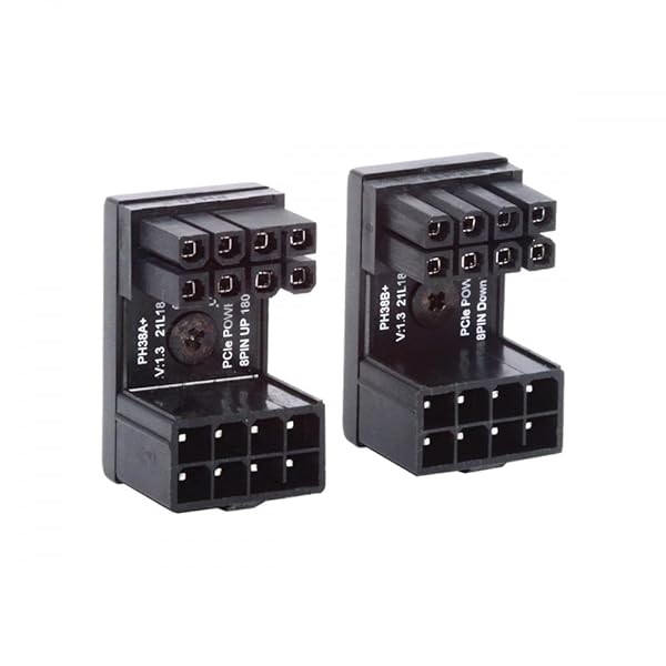 CY 2個/ロット ATX 8P GPUオス-8Pメス 360度上向きダウンアングルパワーヘッダーアダプター グラフィックカード用 12V, PW-009-HX