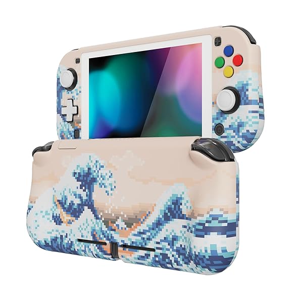 PlayVital ZealProtect Nintendo Switch Liteに対応用保護シェル(パタンデザイン)、Switch Liteに対応用人間工学に基づいたデザインしたハードシェル、グラススクリーンフィルム＆スロットカバー＆ボタンキャッ