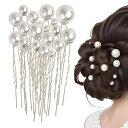 YFFSFDC Uピン ヘアピンパール 髪飾りパールピン5サイズ18 本入り髪留め ヘアクリップヘアアクセサリーパーティ 結婚式卒業式 成人式 和装 花嫁 撮影...